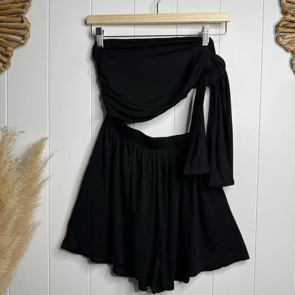 Free People romper convertible shorts cut out XS